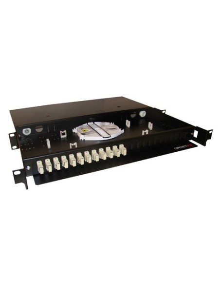 Kit caja distribuidora de fibra óptica extraíble 19" 2U 48