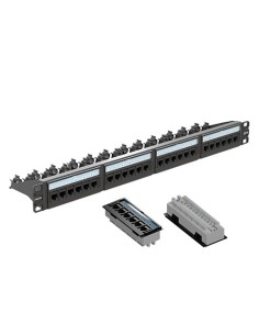 Patch panel 1 U 24 puertos Cat. 6A UTP, modelo GIGALAN 500+